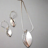Almond Earrings- Two tone with Rose Gold Vermeil - Doyle Design Dublin